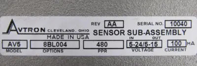 NEW AVTRON AV850U2F8B8BL004 INCREMENTAL ENCODER AV58BL004480 B31515