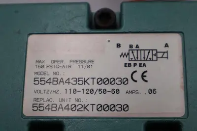 NEW ASCO 554BA435KT00030 SOLENOID VALVE MK55 SERIES 1/2" PORTS STOCK H1615