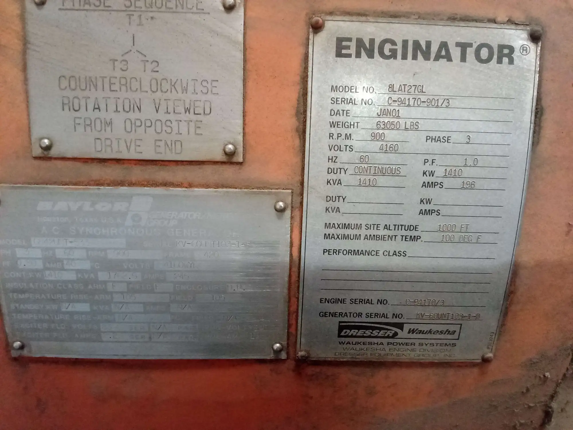 Used BAYLOR _UNKNOWN_ Synchronous Alternators Texas US | Apollo Electric #1514380