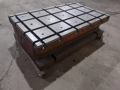 51" X 31" X 14 1/2" T-SLOTTED LAYOUT RISER TABLE / FLOOR PLATE: STOCK #19755