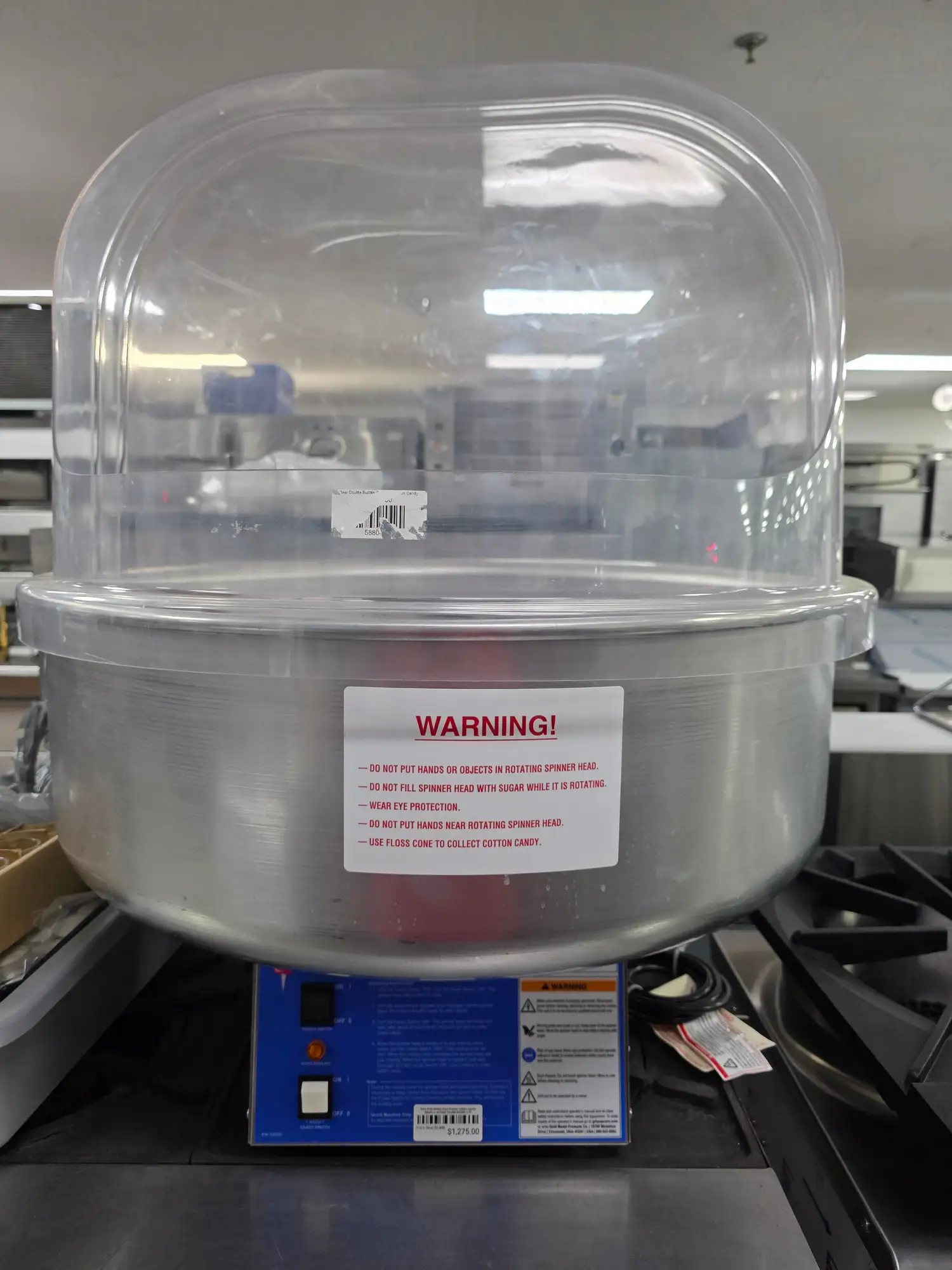New | in-Stock Gold Medal New Gold Medal Auto-Breeze Cotton Candy Machine w/Clear Double Bubble C IP Concession Equipment Illinois US | Falcon Restaurant Supply #1376746