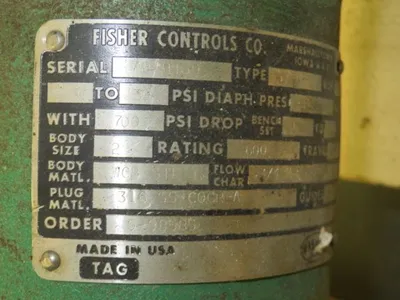 Fisher Control Valve type EZ, size 2"-600