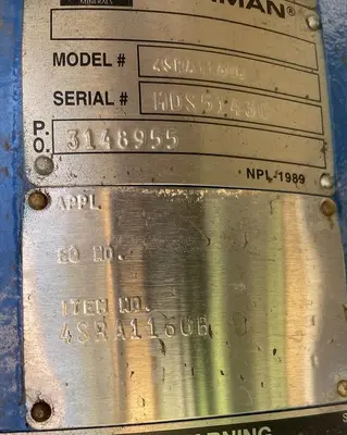 New | in-Stock WEIR WARMAN 4SRA1160B Pumps | Surplus Asset Holdings #1206301