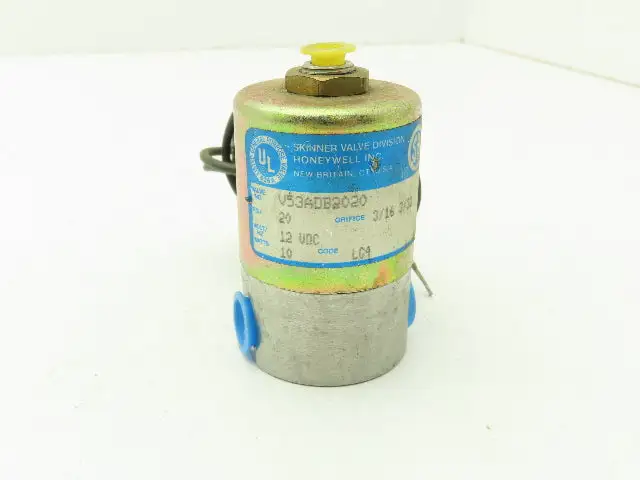 Honeywell Skinner V53ADB2020 Solenoid Valve 3-Way NC 12VDC 20 PSI 1/4" NPT