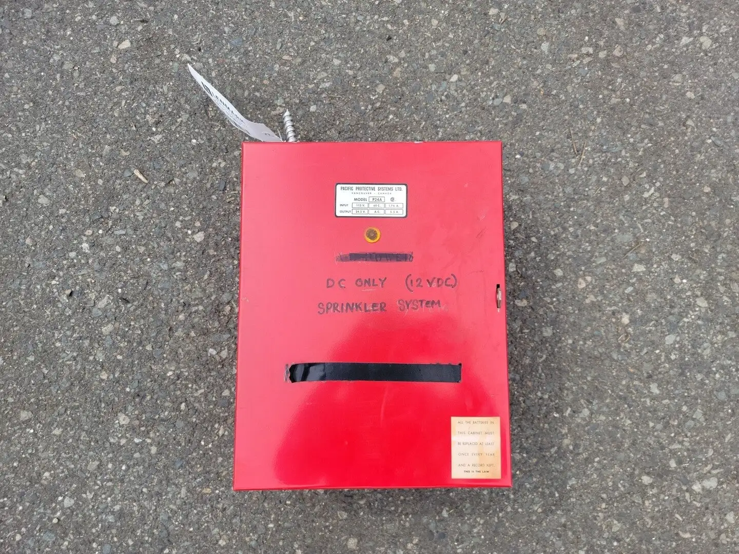 USED PACIFIC PROTECTIVE SYSTEMS P24A