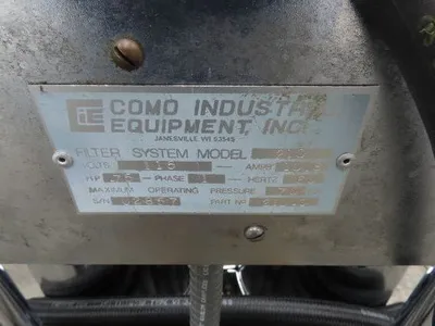 Como Filtration 210 Portable Filter Cart Hydraulic 11GPM 120V 3/4 Hp EDM