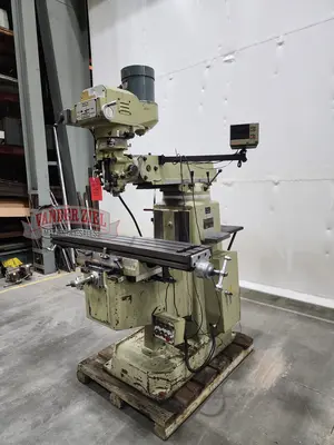 Wells Index Vertical Knee Mill, Model 1050, 10" x 50" Table, 3 HP