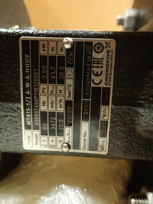 Used GRUNDFOS MTR15-5/2 A-W-A-HUUV Centrifugal Pumps Ohio US | Aucto #1437154