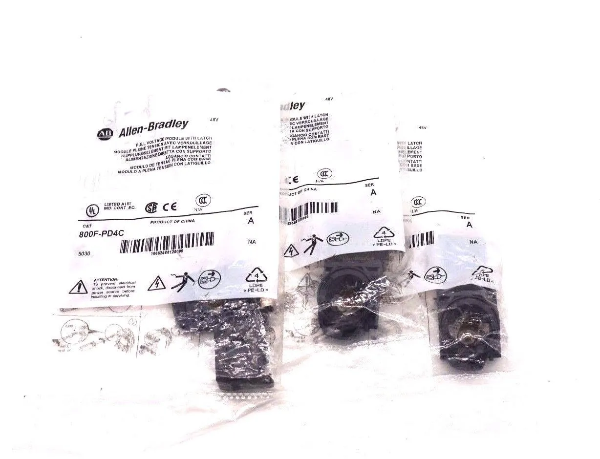 3 NEW ALLEN BRADLEY 800F-PD4C MODULE WITH LATCH SER.A 800FPD4C
