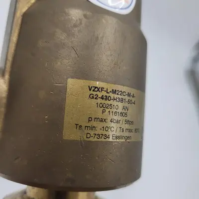 Festo Angle Seat type Pneumatic Actuated brass Valve VZXF-L-M22C-M-A-G2-430-H3B1-50-4 w/ base & 2" pipe connection