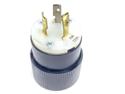 Hubbell 20A 125V Locking Nylon Plug NEMA L5-20 2-Pole 3-Wire Grounding - Used