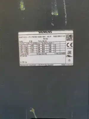 USED Siemens 1PH8165-1AD00-1BA1 SIMOTICS Motor, 6500Max RPM, 3 Phase