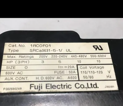 Used FUJI ELECTRIC SRCA3631-5-1/UL 1RC0F01 PLC Contactors | Ideal Machinery #622962