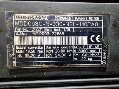 Used INDRAMAT MDD093C-N-030-N2L-110PA0 Servo Motors Michigan US | Midwest Press and Automation #679138