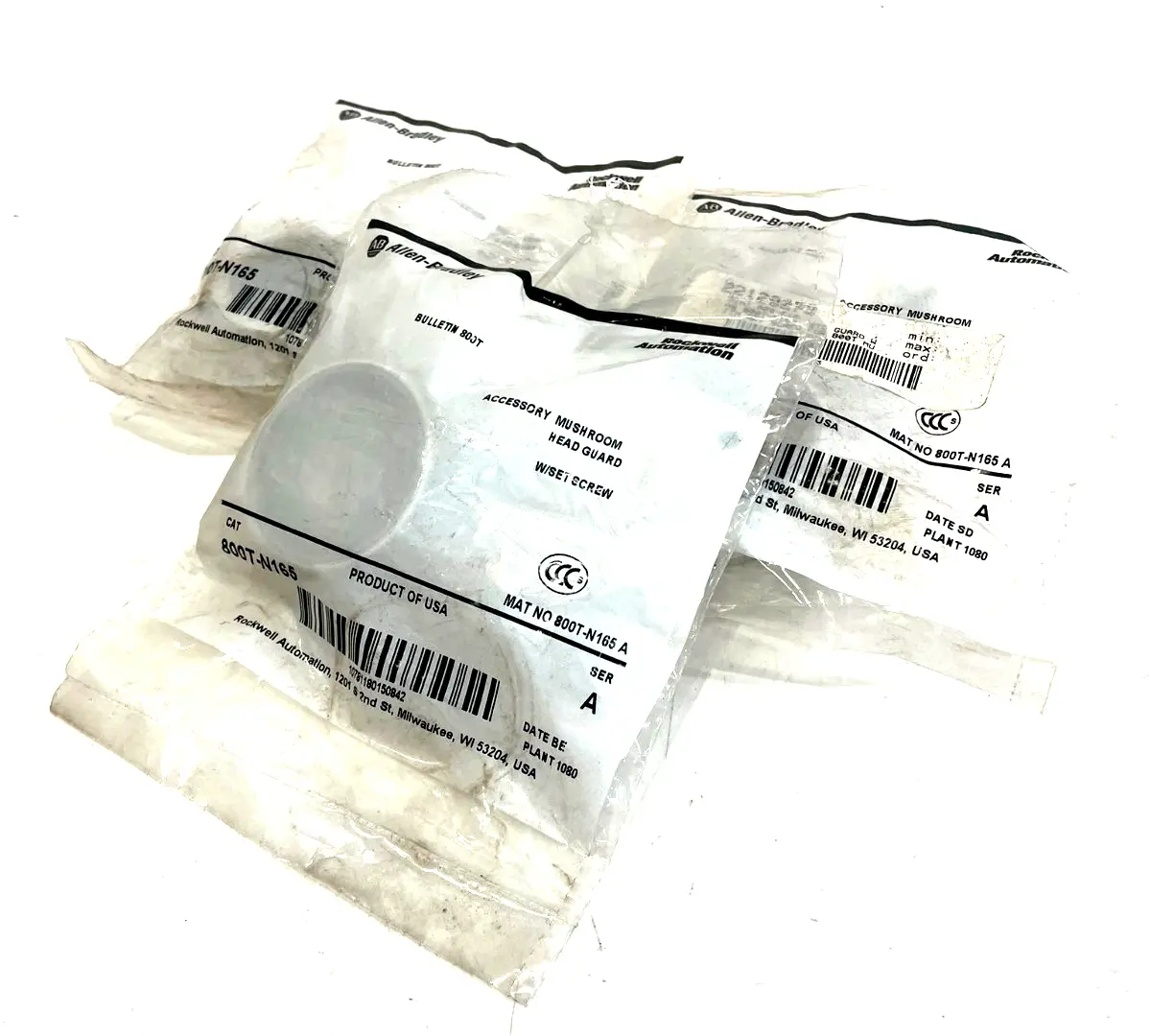 LOT OF 3 ALLEN BRADLEY 800T-N165 GUARD 800TN165 NEW, SURPLUS