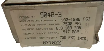 NEW BARKSDALE 9048-3 PRESSURE SWITCH 100-1500 PSI 90483