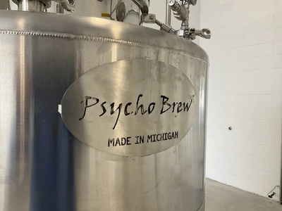 Used PSYCHO BREW JACKETED CONICAL FERMENTER/UNITANK 10BBL Dish & Cone Bottom Tanks Michigan US | Miedema Asset Management Group #1580147