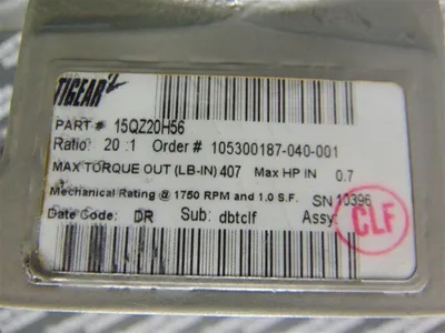 Dodge 15QZ20H56 Tiger2 Gear Speed Reducer 20:1 Ratio New NIB