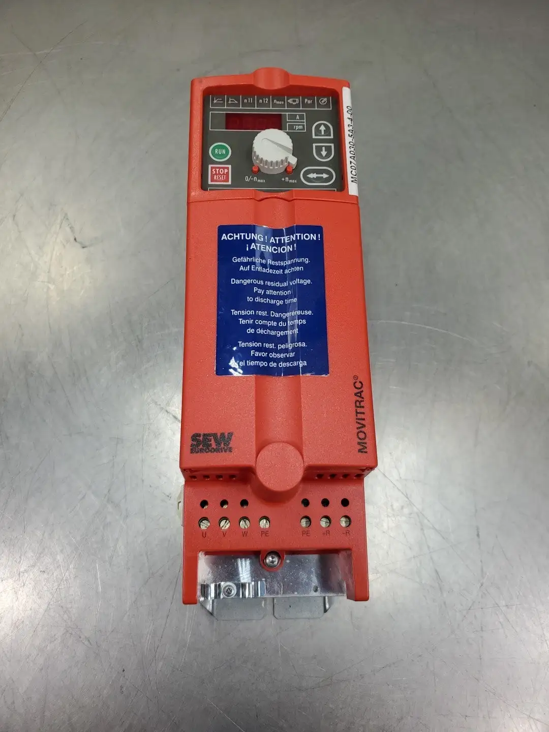 Used Sew-Eurodrive MC07A030-5A3-4-00 MOVITRAC Servo Drive, 4HP, 500V Servo Drives | Palmetto Automation #1148961