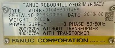 2018 FANUC ROBODRILL a-D21MiB5ADV Machining Centers, Vertical | Great American Equipment Company (14)