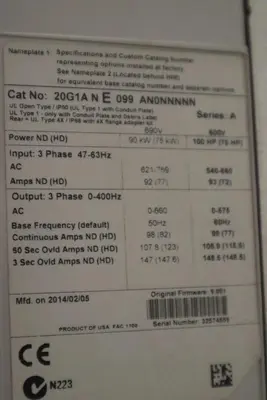 ALLEN BRADLEY 20G1ANE099AN0NNNNN / 20G1ANE099AN0NNNNN - STOCK SGF-4