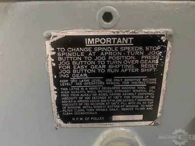USED 1952 LODGE &AMP;AMP; SHIPLEY T 60"