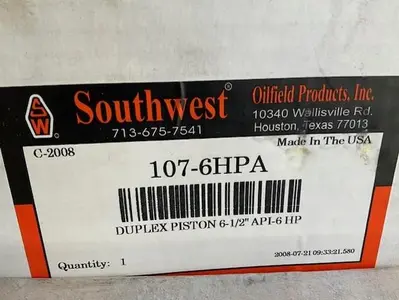 Southwest 6.5" Duplex Piston PN 107-6HPA