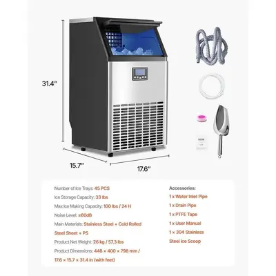 100 LBS ICE CUBE MACHINE