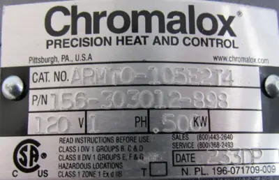 NEW CHROMALOX ARMT0-105E2T4 IMMERSION HEATER 120V .500KW 156-303012-898 387830-1