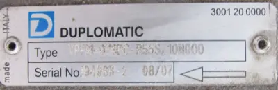 NEW DUPLOMATIC VPPM-073PC-R55S/10N000 HYDRAULIC PUMP VPPM073PCR55S10N000