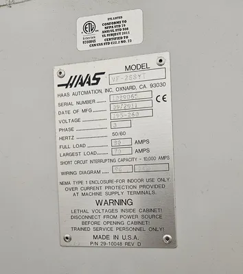 2011 HAAS VF2 SSYT MACHINING CENTERS, VERT., N/C & CNC | Prime Machinery (8)