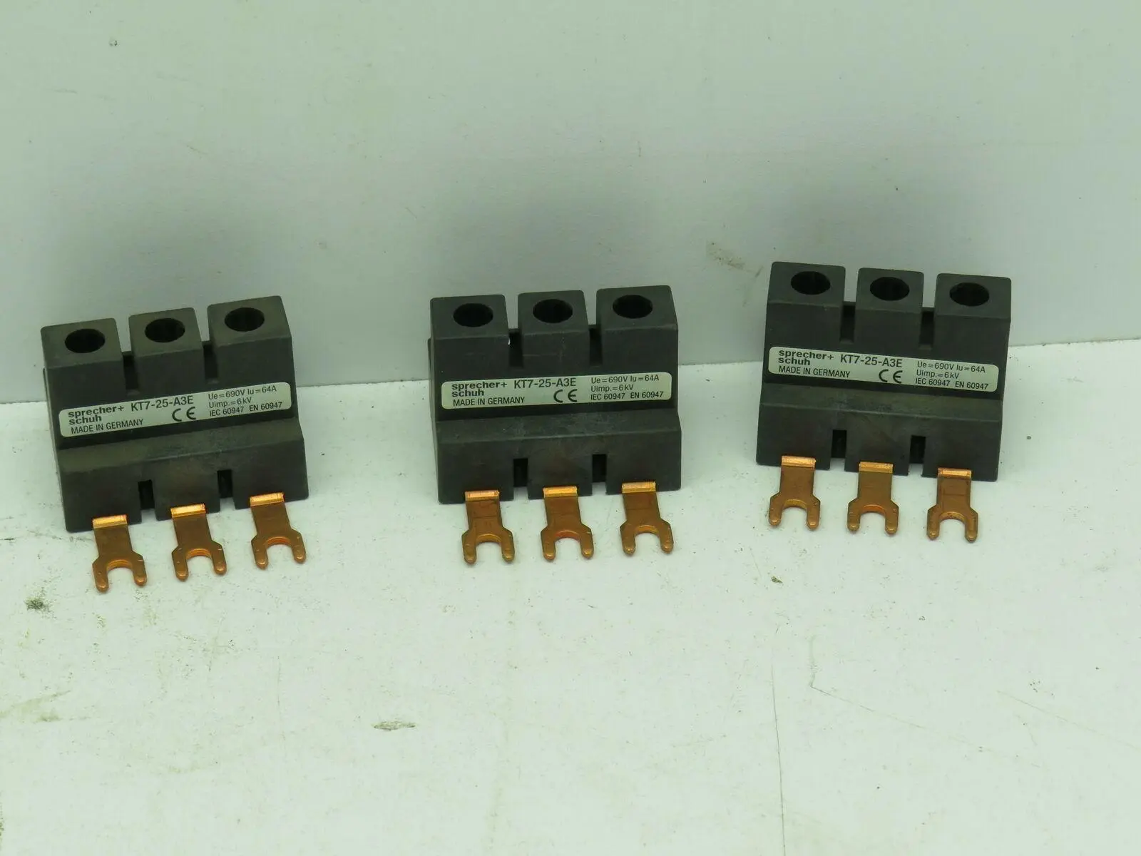 Sprecher Schuh KT7-25-A3E  Busbar Terminal Block for KT7-25S/25H  Lot of 3