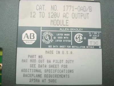 Allen Bradley 1771-OAD/B PLC-5 AC Output Module Used