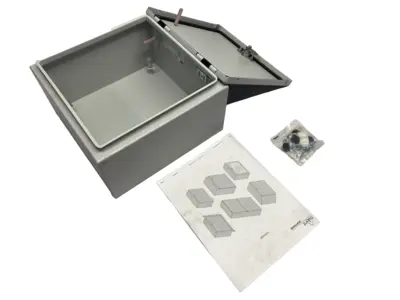 USED HOFFMAN LIGHT GRAY CONCEPT SINGLE DOOR ENCLOSURE 12" X 12" X 6" 15829