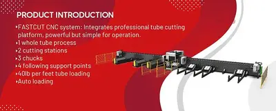 2026 Bescutter Hytube Titan TUBE CUTTER 6000W 20" Dia 4 Chuck Fiber Laser Pipe Cutting Machine