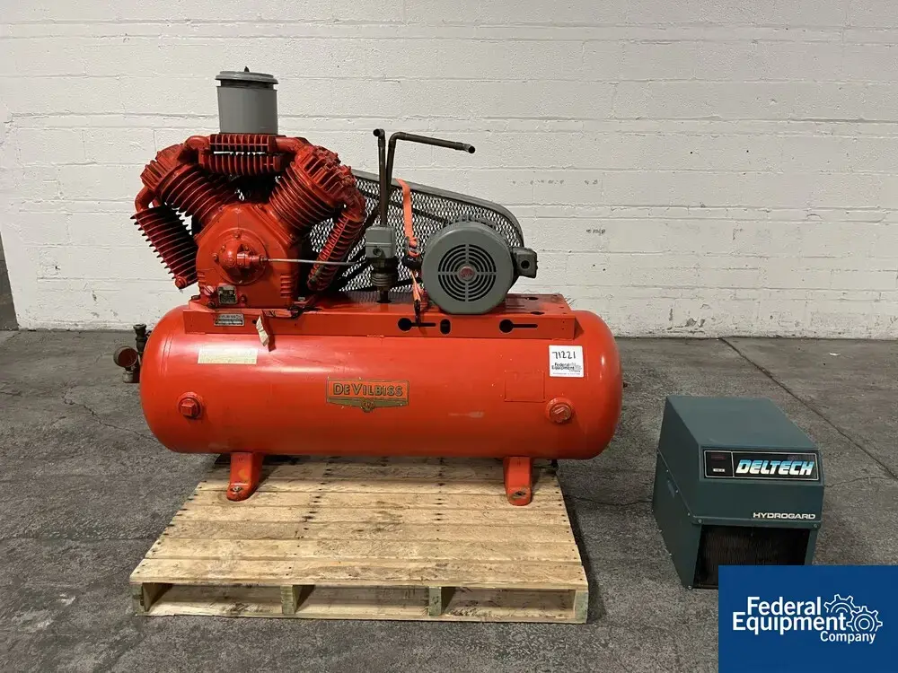 USED DeVilBiss DeVilbiss Air Compressor, Type VDs 5050 with Deltech Air Dryer, Model HG25
