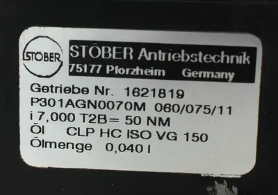 USED STOBER P301AGN0070M 060/075/11