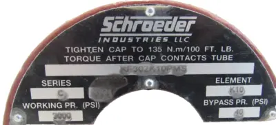 NEW SCHROEDER KF302K10PMS FILTER ASSEMBLY K10