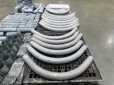 Nucon 3.5" Pipe Pneumatic Dry Material Conveying 90°Elbows Morris Couplings 4"OD