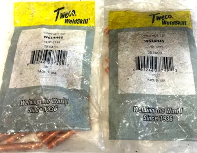 NEW TWECO WS14H45 CONTACT TIPS 2 BAGS OF 25 EACH