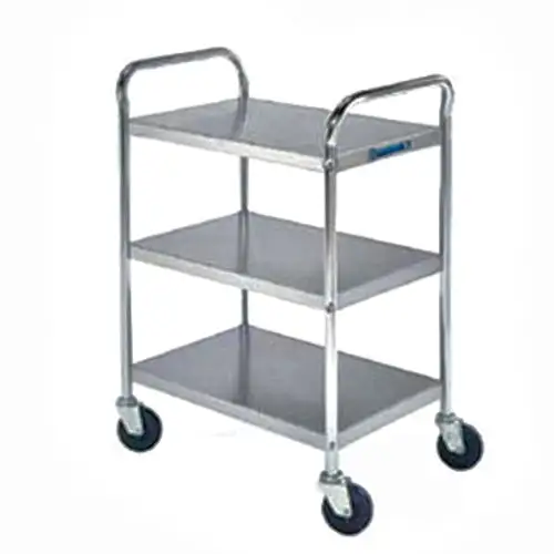Lakeside 499 3 Level Chrome Plated Utility Cart w/ 500 lb Capacity, Flat Ledges