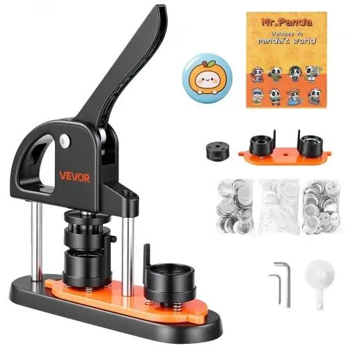 Used BUTTON MAKER, 1.25 INCH/32MM PIN MAKER WITH 500PCS BUTTON PARTS, ERGONOMIC ARC HANDLE PUNCH _UNKNOWN_ Assembly Machines Michigan US | Miedema Asset Management Group #1414561