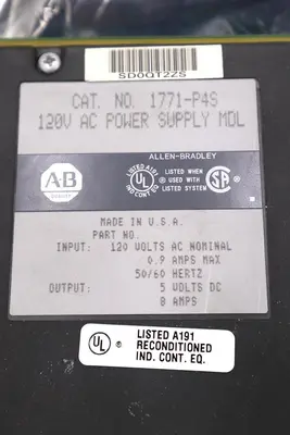 ALLEN BRADLEY 1771-P4S 120VAC POWER SUPPLY MODULE #K-164A