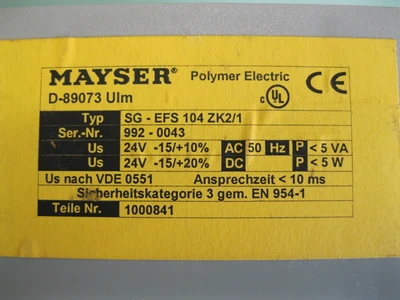 USED Mayser SG-EFS 104 ZK2/1