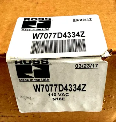 NEW ROSS CONTROLS W7077D4334Z SOLENOID VALVE