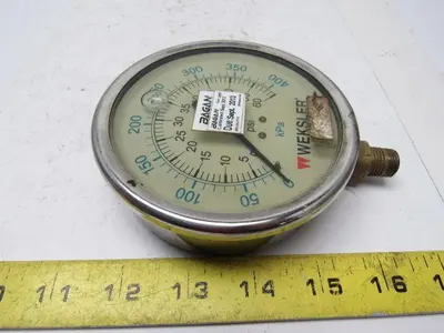 Weksler 4" Pressure Gauge 0-60psi Glycerin Filled Bottom mount 1/4"NPT