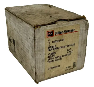 NEW CUTLER HAMMER EHD3015LZ04 CIRCUIT BREAKER 15A 480VAC 3P