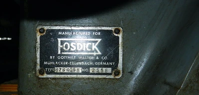 USED FOSDICK # RTS400K