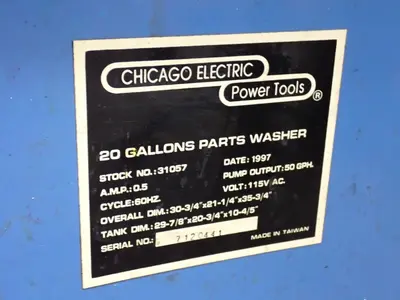 Chicago Elec.  20 Gal  Parts Washer