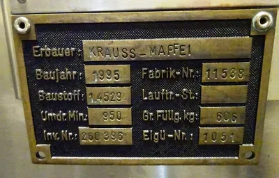 (3) Krauss-Maffei VZO-125/3.2C perforate basket centrifuges, Incoloy 926.